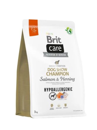 brit care dog hypoallergenic dog show champion salmon для собак 3 кг