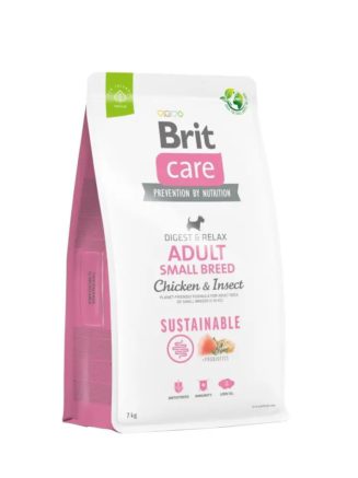 brit care sustainable adult small breed chicken and insect с курицей 7 кг