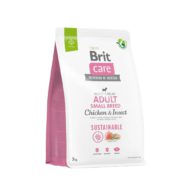 brit care sustainable adult small breed chicken and insect с курицей 7 кг