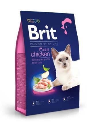 brit premium adult chicken для кошек с курицей 8 кг