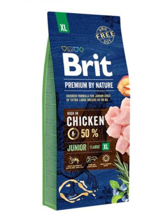 brit premium junior xl для щенков крупных и гигантских пород c курицей 15 кг