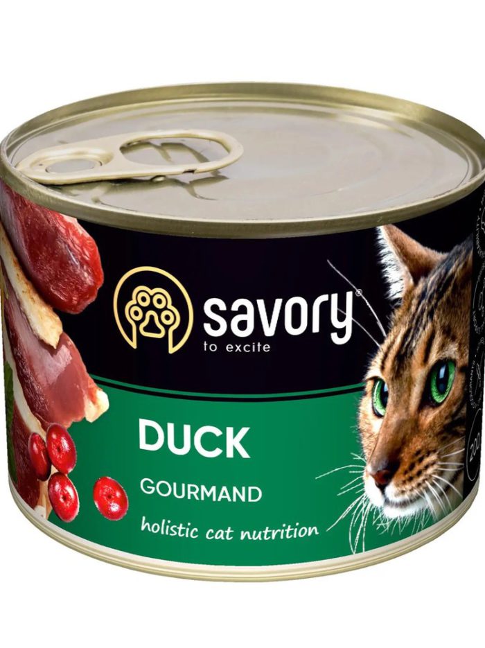 savory cat adult duck для кошек с уткой 200 г