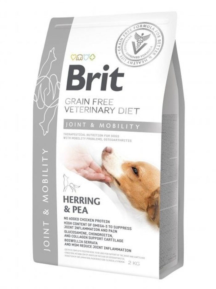 brit vd mobility dog для собак с сельдью и горохом 2 кг