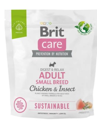brit care sustainable adult small breed chicken and insect с курицей 1 кг