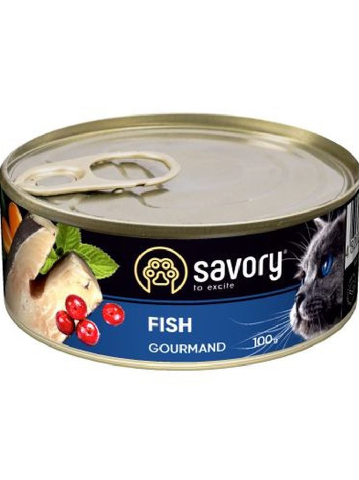 savory cat adult fish для кошек с рыбой 100 г