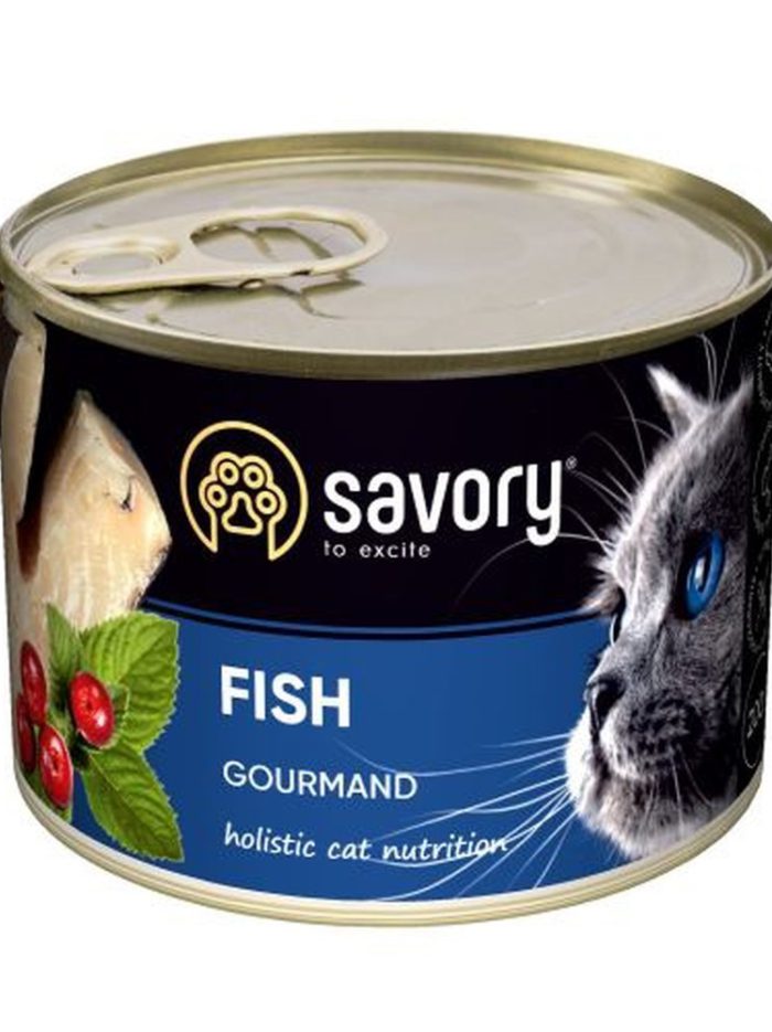 savory cat adult fish для кошек с рыбой 200 г