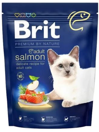 brit premium adult salmon для кошек с лососем 1.5 кг