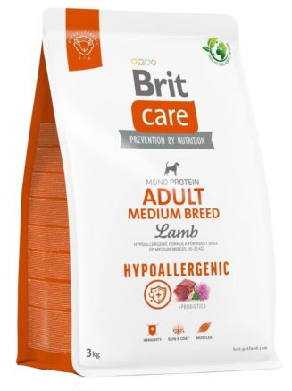 brit care medium hypoallergenic breed lamb для собак с ягненком 3 кг