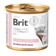 brit vd hypoallergenic cat cans для кошек с лососем и горохом 200 г