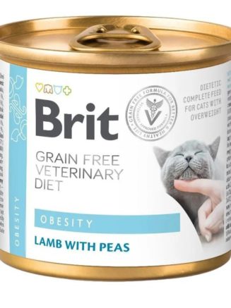 brit vd obesity cat cans для кошек с ягненком и горохом 200 г