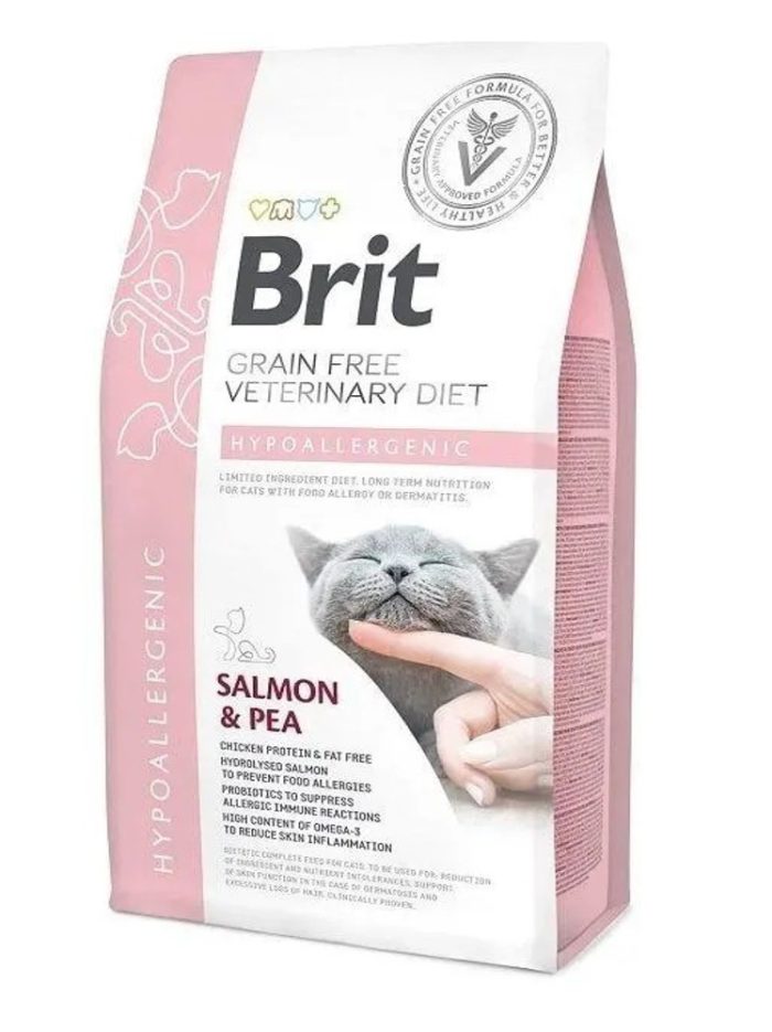 brit vd cat hypoallergenic для кошек с лососем 2 кг