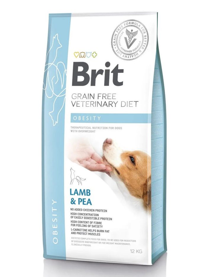 brit vd obesity dog для собак с ягненком и горохом 12 кг