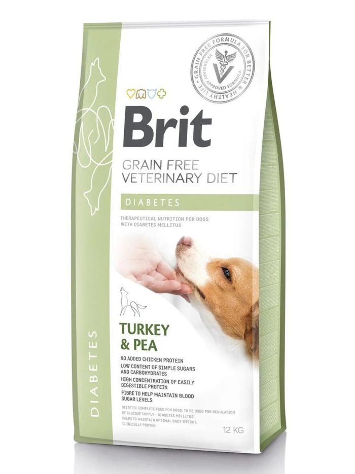 brit vd dog diabets для собак с сахарным диабетом, индейкой и горохом 12 кг