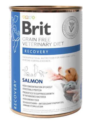 brit vd recovery cans для собак и кошек с лососем 400 г