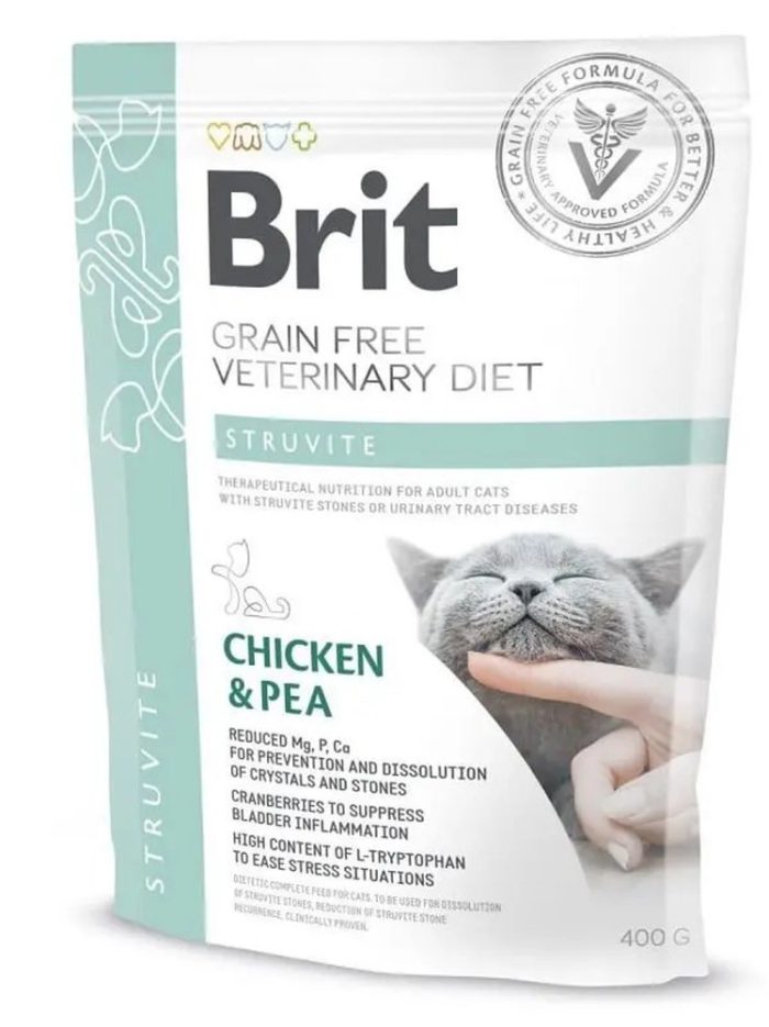 brit vd cat struvite для кошек с курицей 400 г