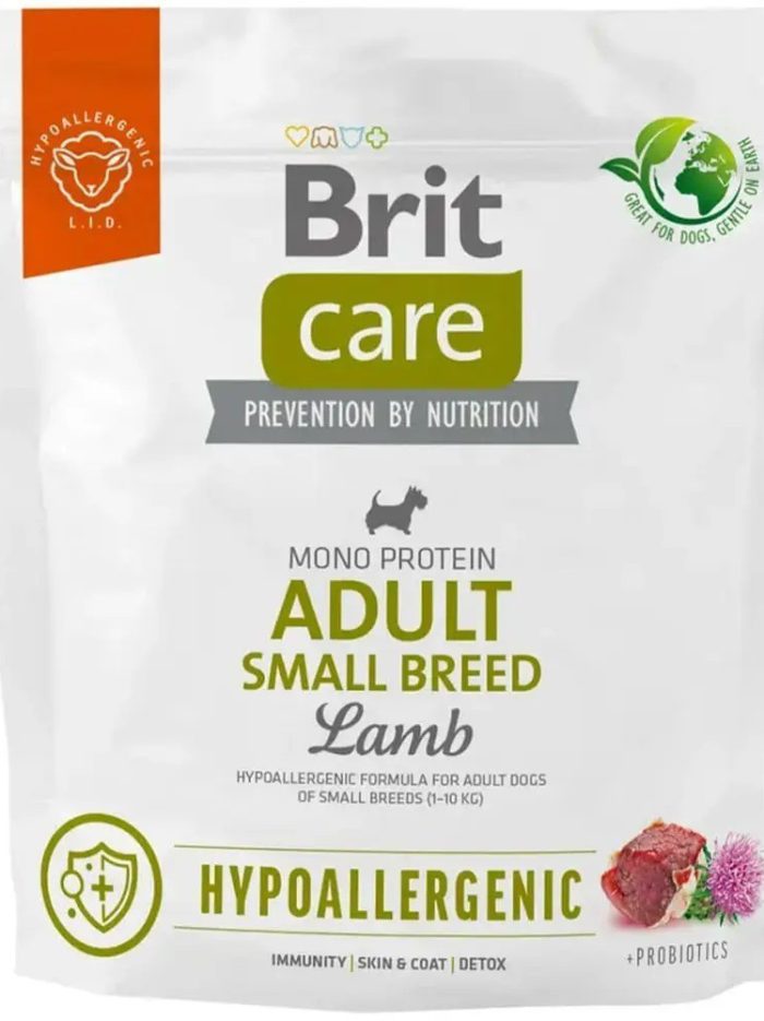 brit care dog hypoallergenic adult small breed с ягненком 1 кг
