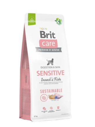 brit care dog sustainable sensitive fish с рыбой и насекомыми 12 кг