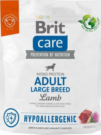 brit care hypoallergenic adult large breed с ягненком для собак крупных пород 1 кг