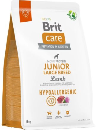 brit care hypoallergenic junior large для щенков с ягненком 3 кг