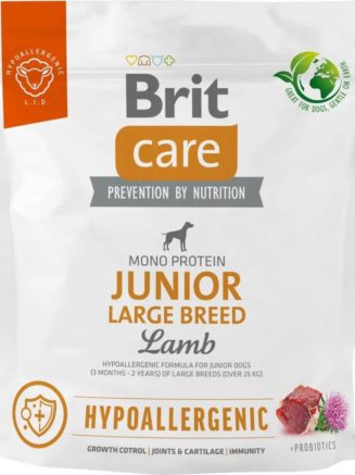 brit care hypoallergenic junior large breed lamb для щенков с ягненком 1 кг