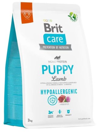 brit care dog hypoallergenic puppy для щенков с ягенком 3 кг
