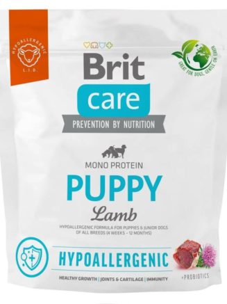 brit care dog hypoallergenic puppy для щенков с ягенком 1 кг