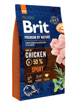 brit premium sport adult для собак с курицей 15 кг