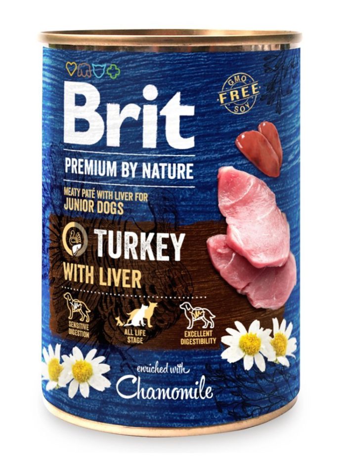 brit premium by nature turkey с индюшиной печенью для собак 400 г