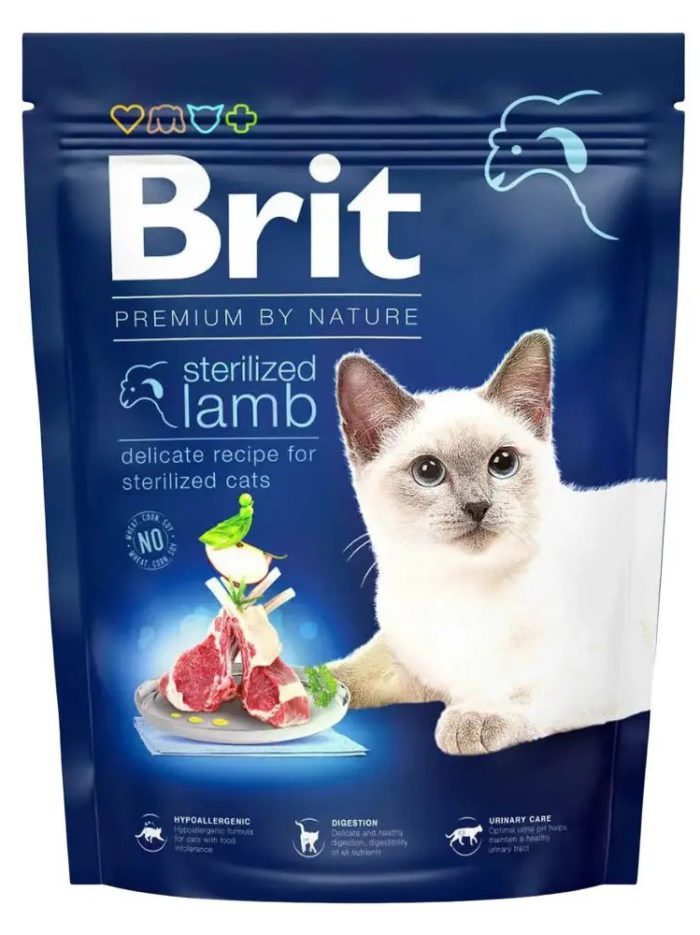 brit premium sterilized lamb для стерилизованных кошек с ягненком 800 г