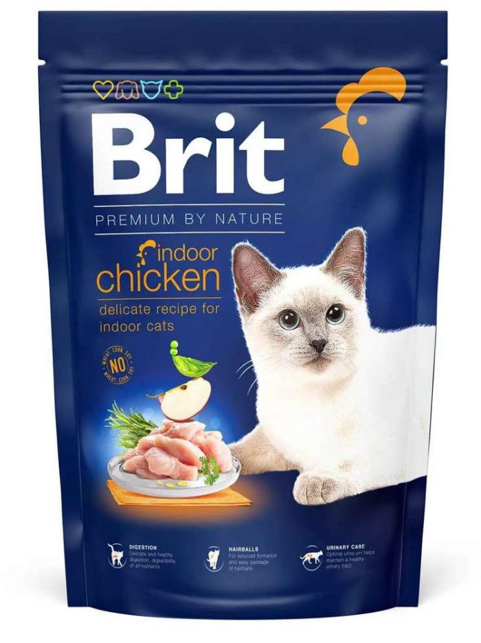 brit premium indoor chicken для кошек с курицей 800 г