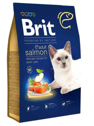 brit premium adult salmon для кошек с лососем 8 кг