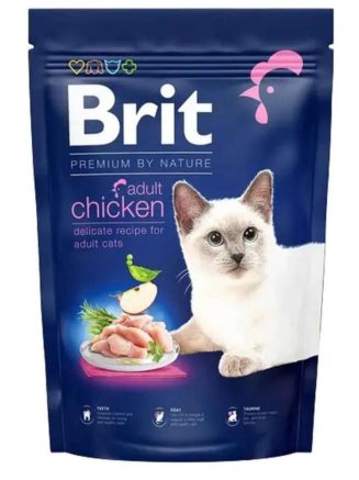 brit premium adult chicken для кошек с курицей 1.5 кг