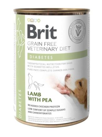 brit vd diabets cans для собак при сахарном диабете, с ягненком и горохом 400 г