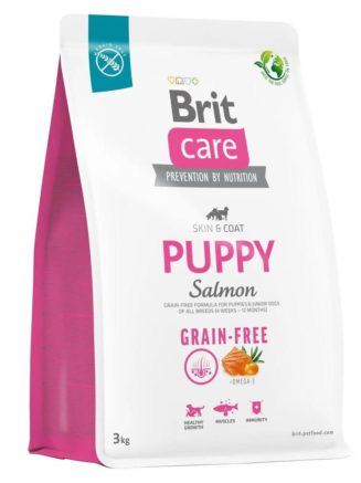 brit care dog grain free puppy для щенков с лососем 1 кг
