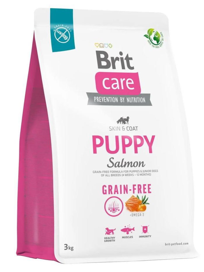 brit care dog grain free puppy для щенков с лососем 1 кг