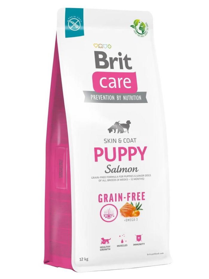brit care dog grain free puppy для щенков с лососем 1 кг