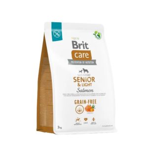 brit care grain free senior & light salmon для собак с лососем 1 кг