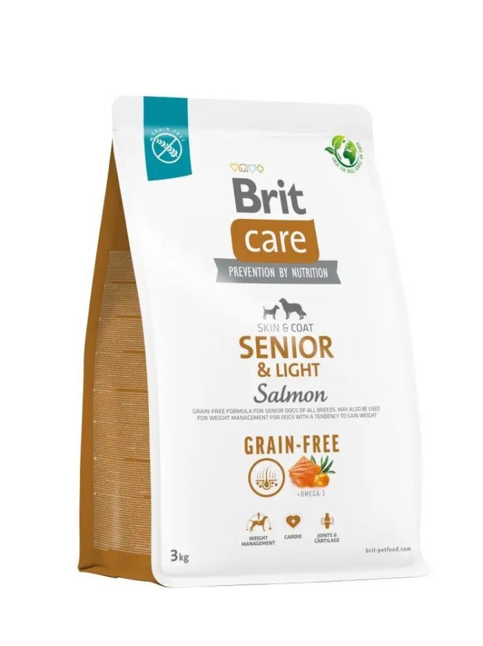 brit care grain free senior & light salmon для собак с лососем 1 кг