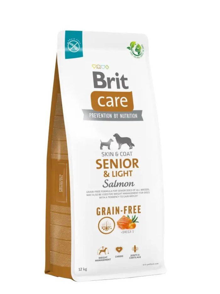 brit care grain free senior & light salmon для собак с лососем 1 кг