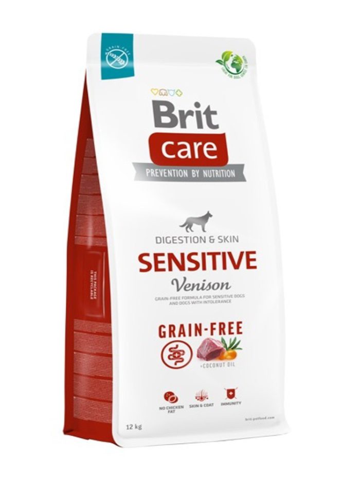 brit care dog grain free sensitive для собак с чувствительным пищеварением с олениной 1 кг
