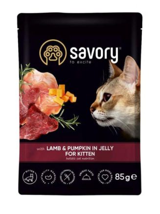 Влажный корм для котят savory kitten, лосось с морквой в соусе, 85 г