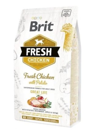 brit fresh chicken potato adult для собак всех пород с курицей и картофелем 12 кг
