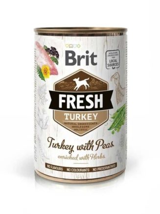 brit fresh turkey peas с индейкой и горошком 400 г