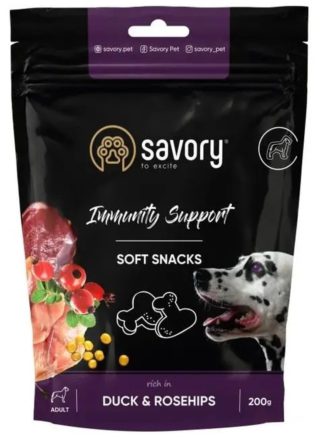 savory dog immunity support soft snack с уткой и шиповником для собак 200 г