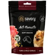 savory dog anti parasitic soft snack с тунцом и диким чесноком для собак 200 г
