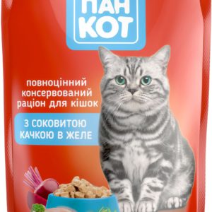 Пан Кот Утка пауч для кошек с уткой в желе 24х100 г