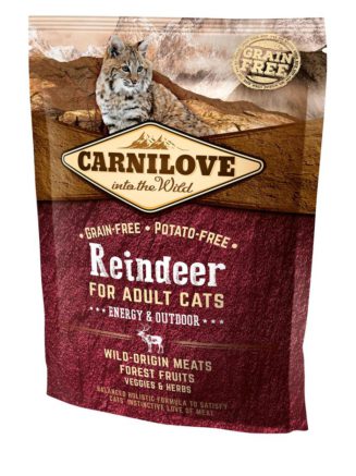 carnilove reindeer energy outdoors для кошек с мясом оленя 400 г