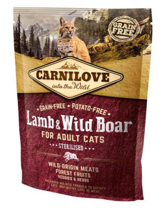 carnilove lamb wild boar sterilised для стерилизованных кошек с ягненком и кабаном 400 г