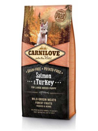carnilove puppy large breed salmon turkey для щенков с лососем 12 кг