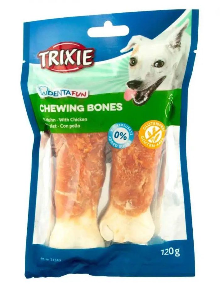 Лакомство для собак trixie Кость для чистки зубов denta fun 11 см, 120 г / 2 шт. (курица)